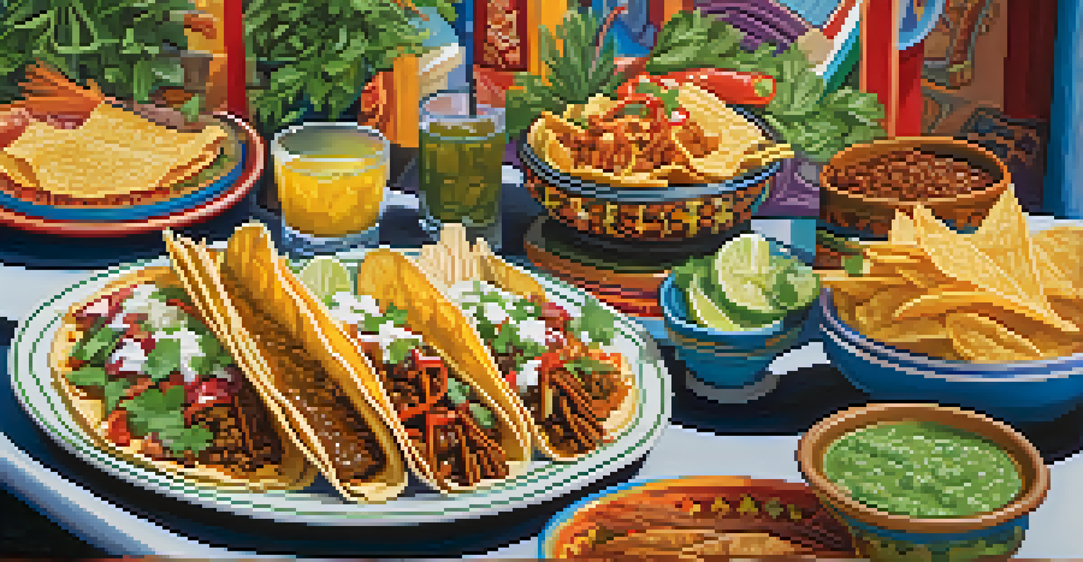 A close-up of a plate filled with colorful Latin dishes surrounded by a festive atmosphere.