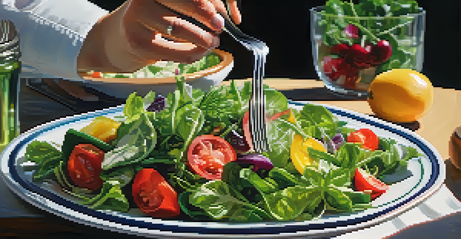 A colorful organic salad with fresh ingredients, beautifully plated and ready to eat.