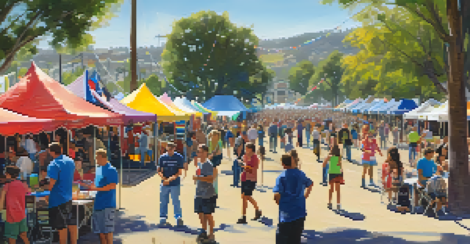 A community festival in San Diego with military families and local residents enjoying the event.