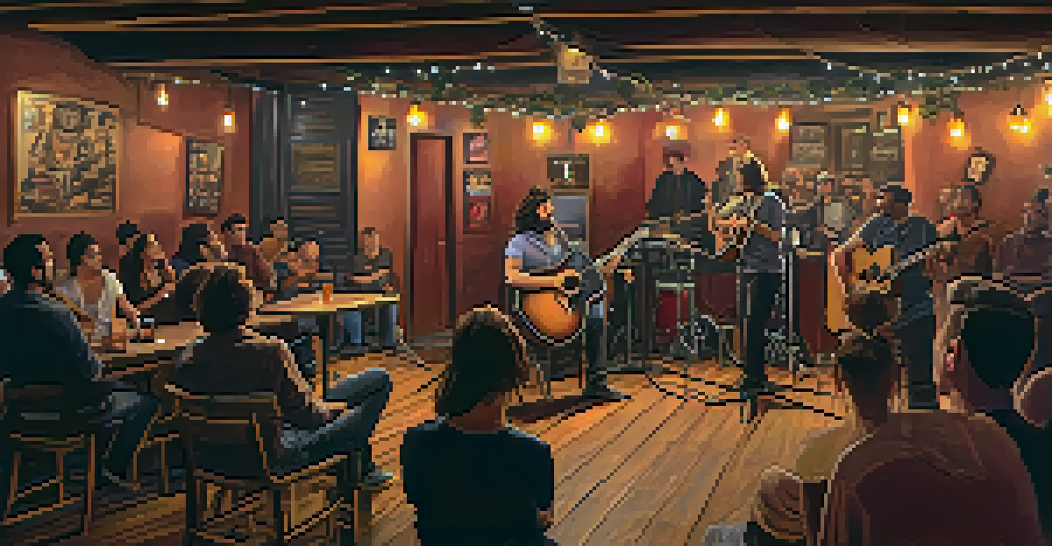 A small crowd at the Casbah enjoying a live band performance in a cozy, warmly lit setting.