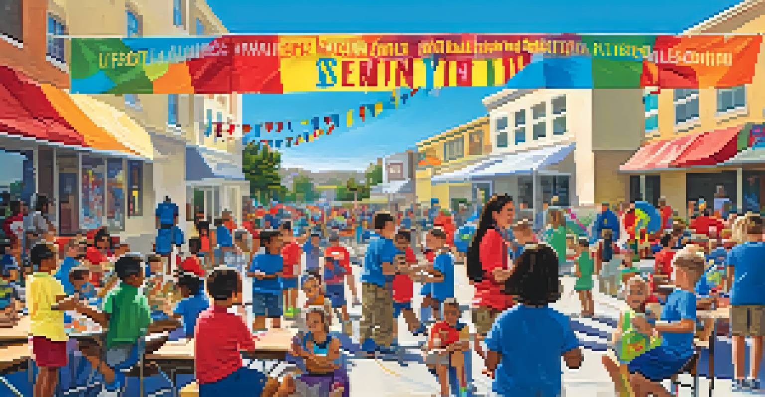 Marines volunteering at a local school in San Diego, engaging with children in art projects and outdoor activities.