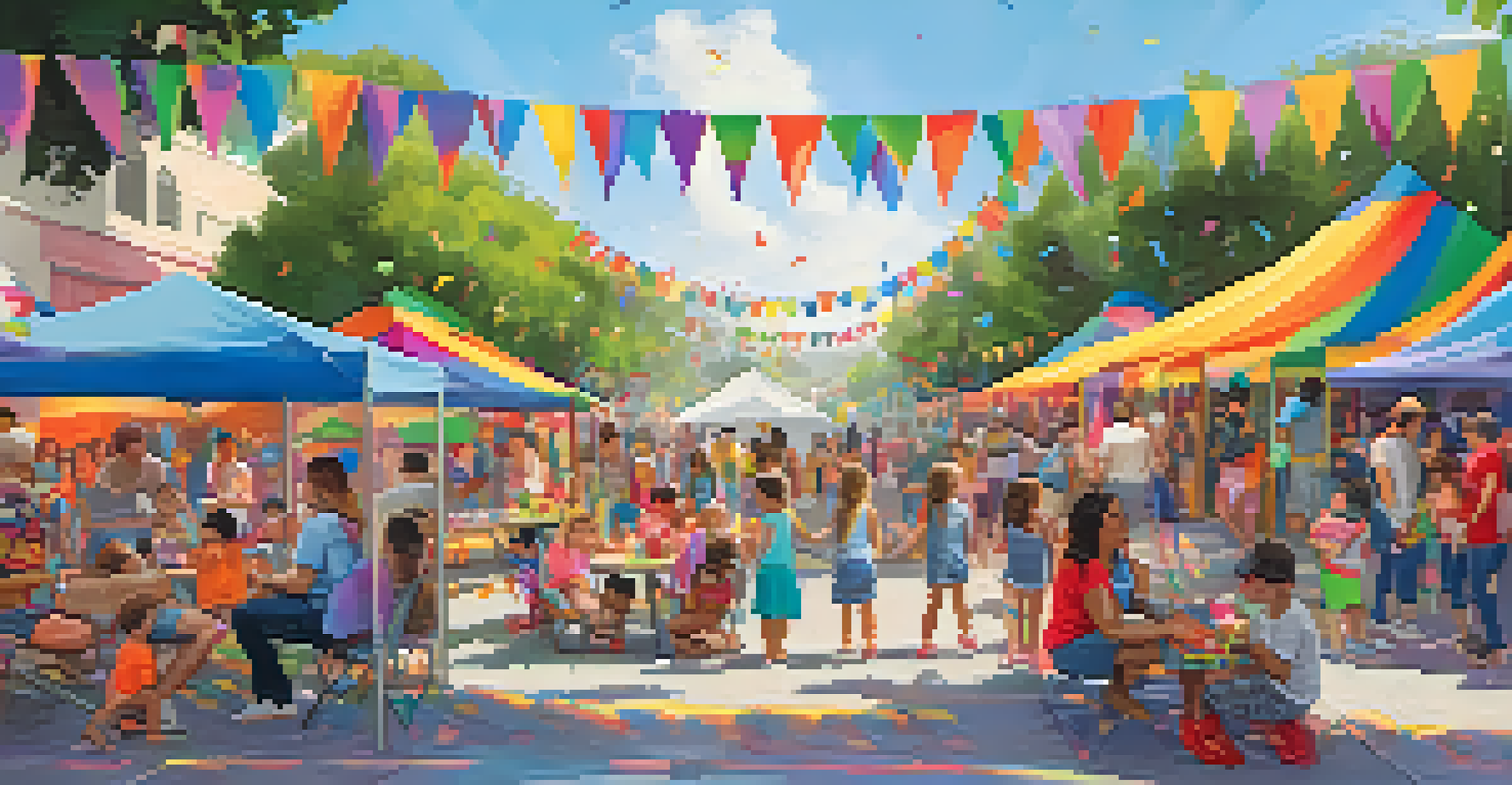 A family-friendly area at San Diego's Pride Festival with children enjoying face painting and crafts amidst a colorful atmosphere.