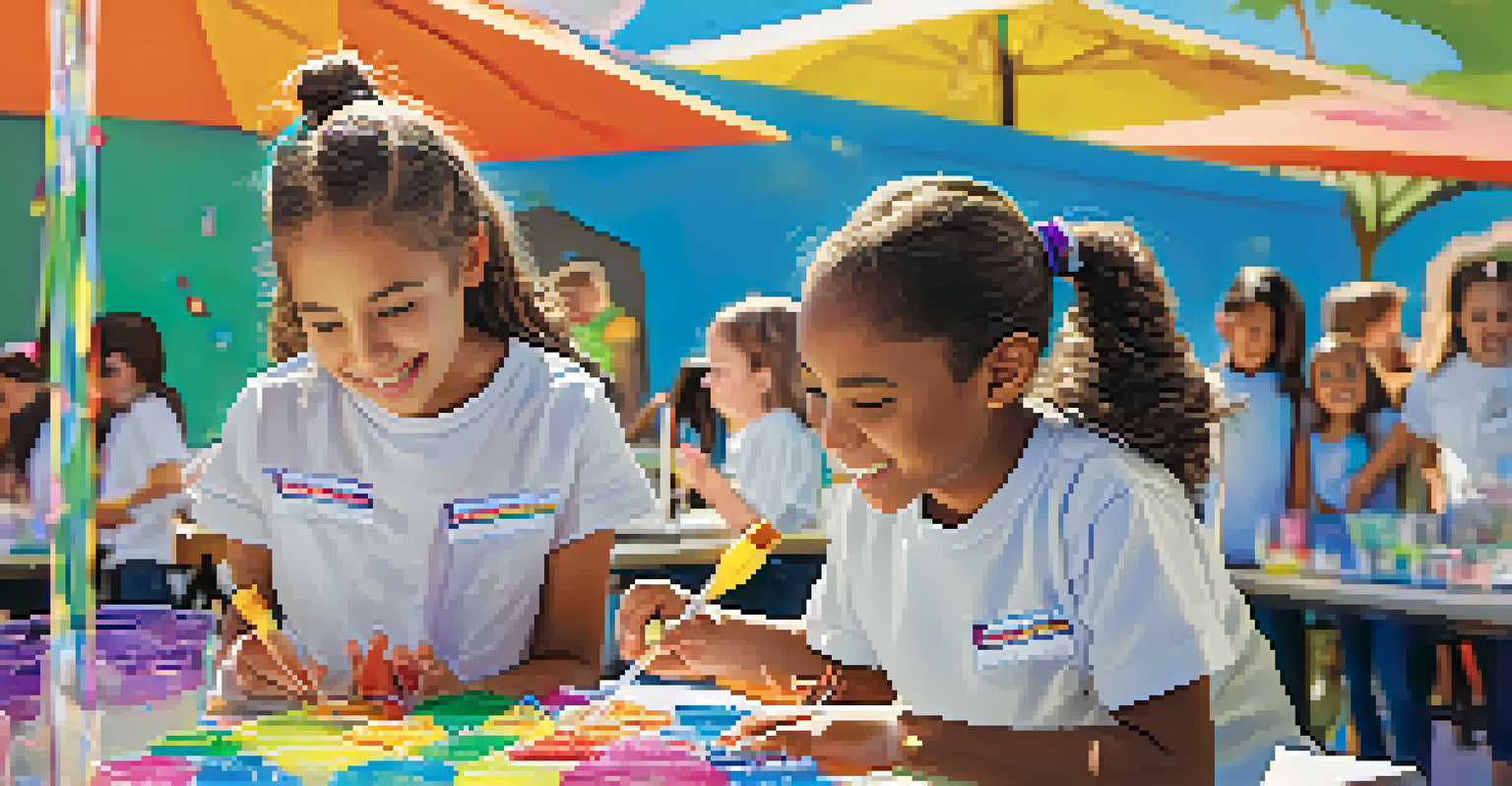 Young girls participating in a STEM outreach event, engaging in science experiments with mentors.