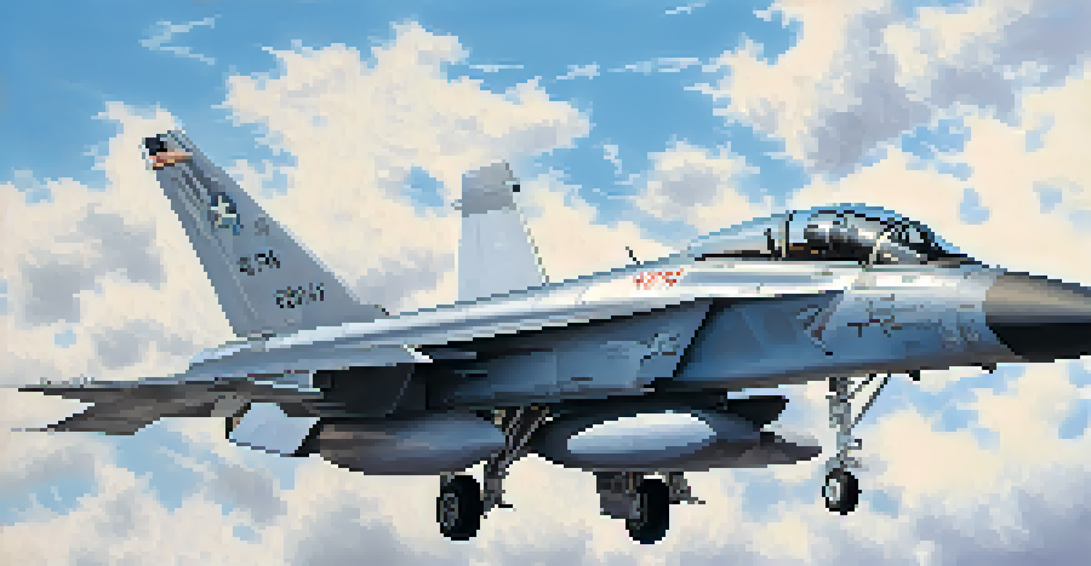 Close-up of a fighter jet at Marine Corps Air Station Miramar against a clear blue sky.