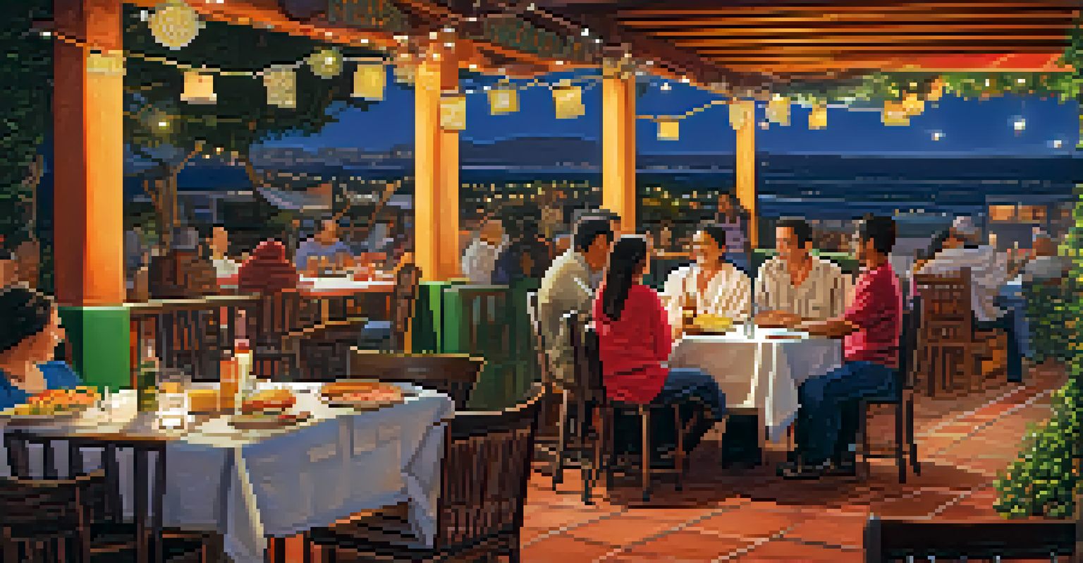 A cozy outdoor restaurant in San Diego serving traditional Mexican food with vibrant decorations.