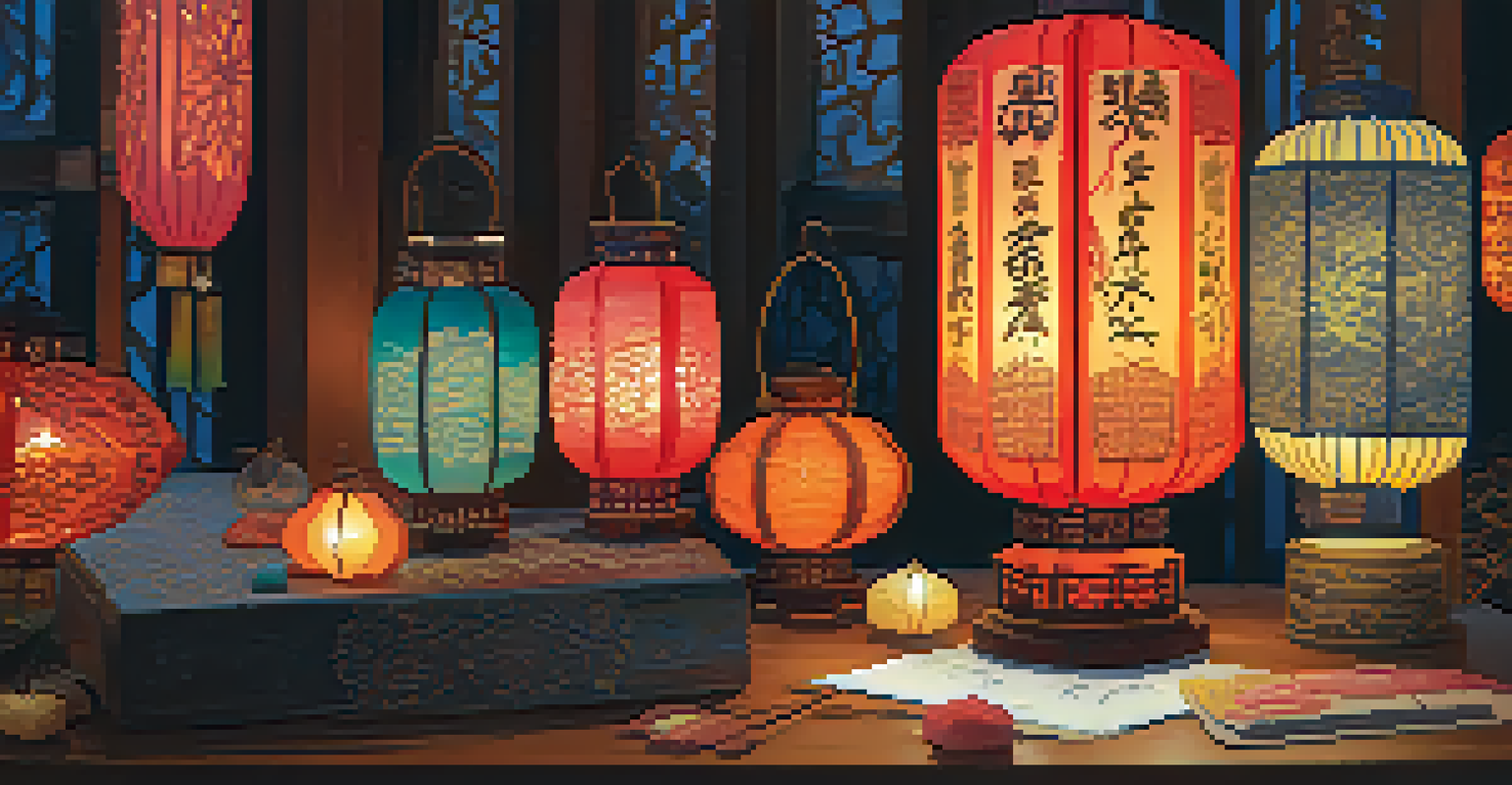 A beautifully crafted lantern on a table, illustrating the art of lantern-making with tools around it.