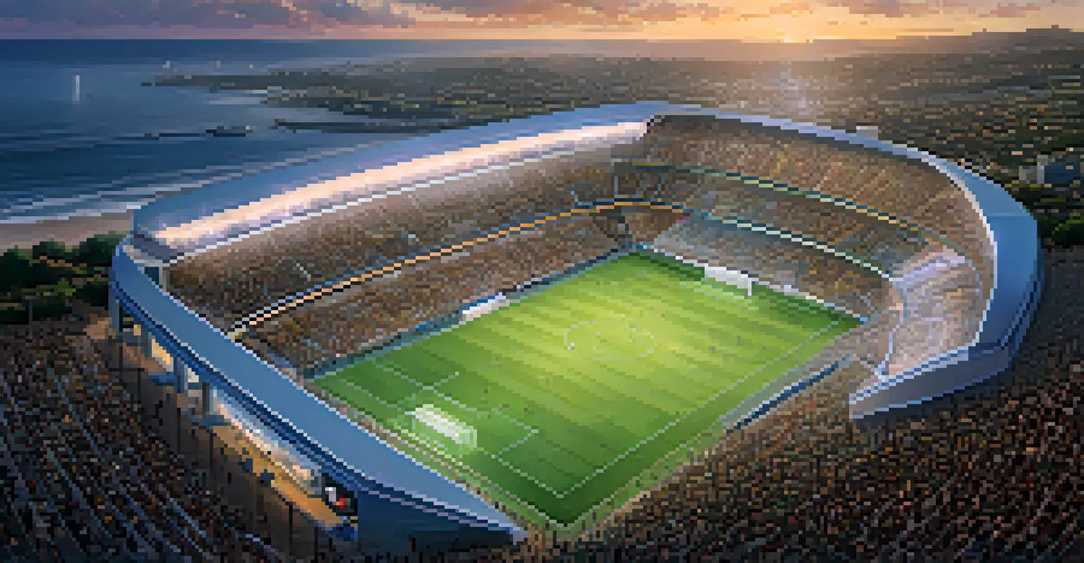 An aerial perspective of a packed soccer stadium in San Diego, showcasing fans and the bright atmosphere during a match.