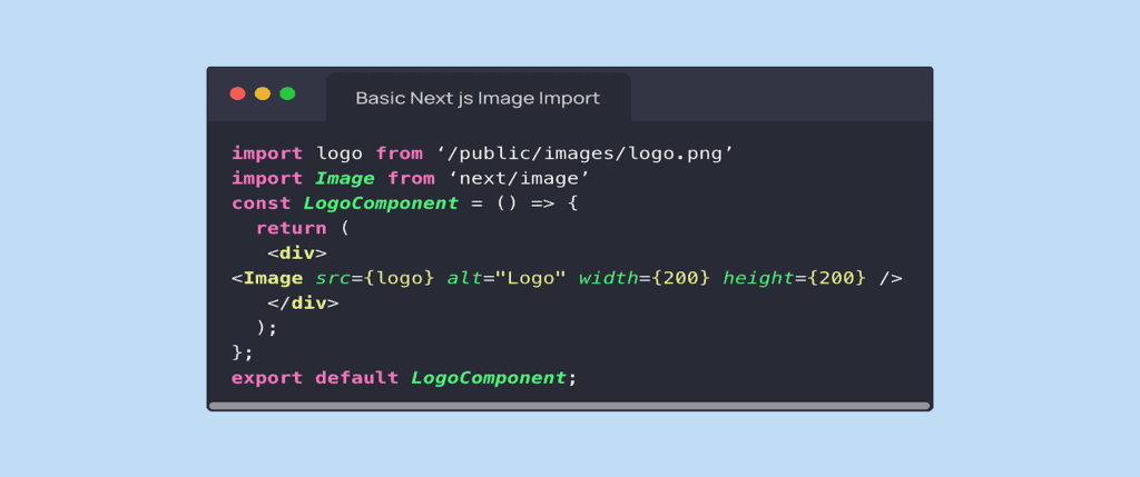 Basic Next js Image Import