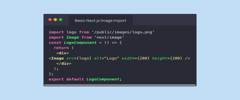 Basic Next js Image Import
