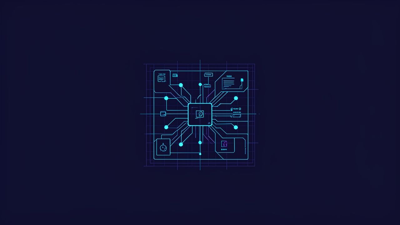 A conceptual illustration of a central AI manager delegating tasks to multiple smaller, efficient sub-agents.