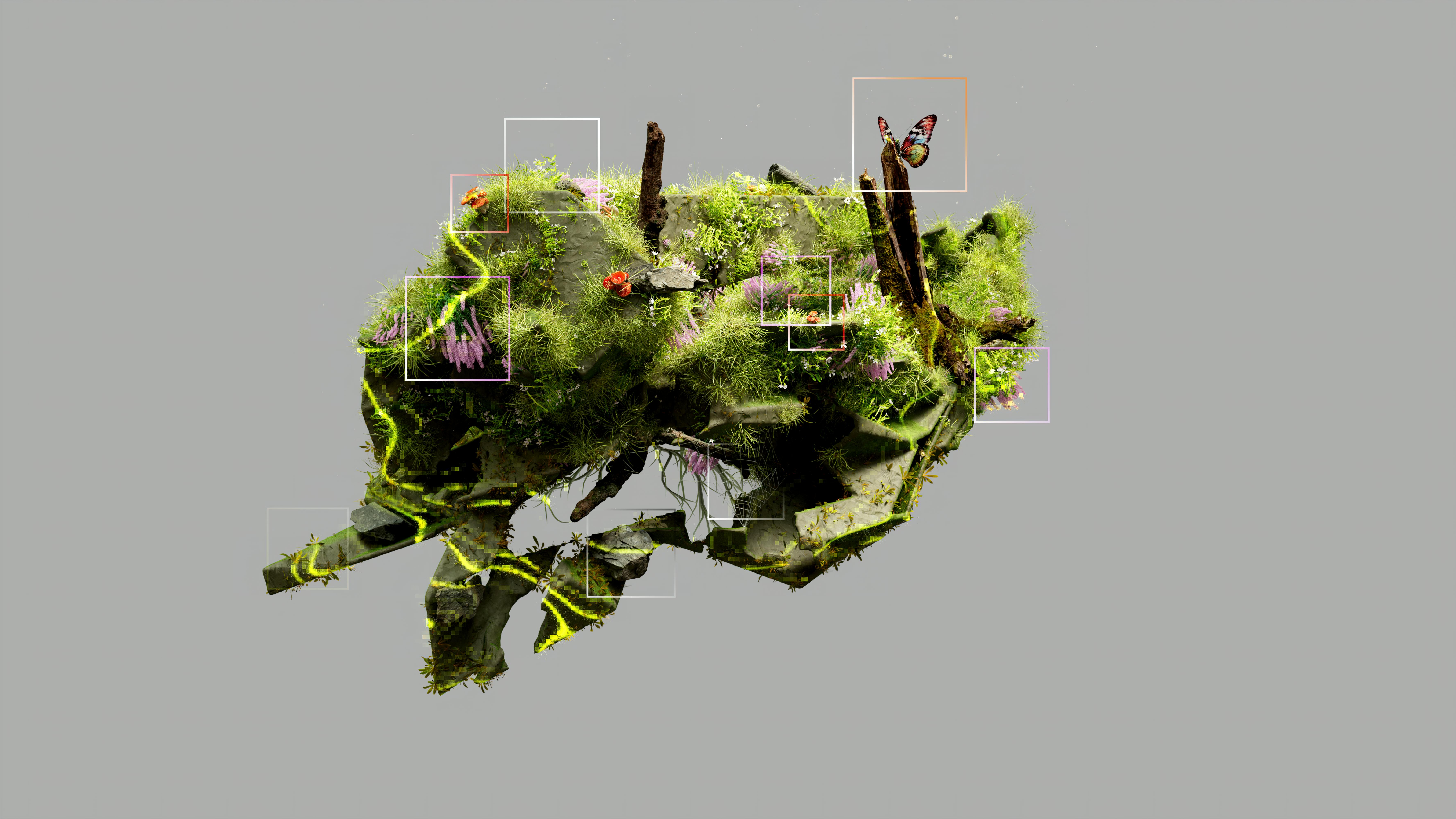 AI generating lifelike butterfly animation stock image