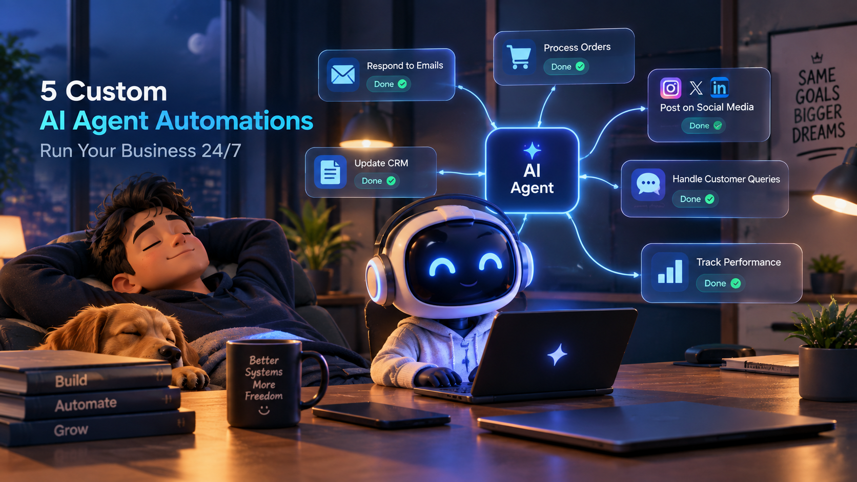 5 Custom AI Agent Automations That Run Your Business 24/7