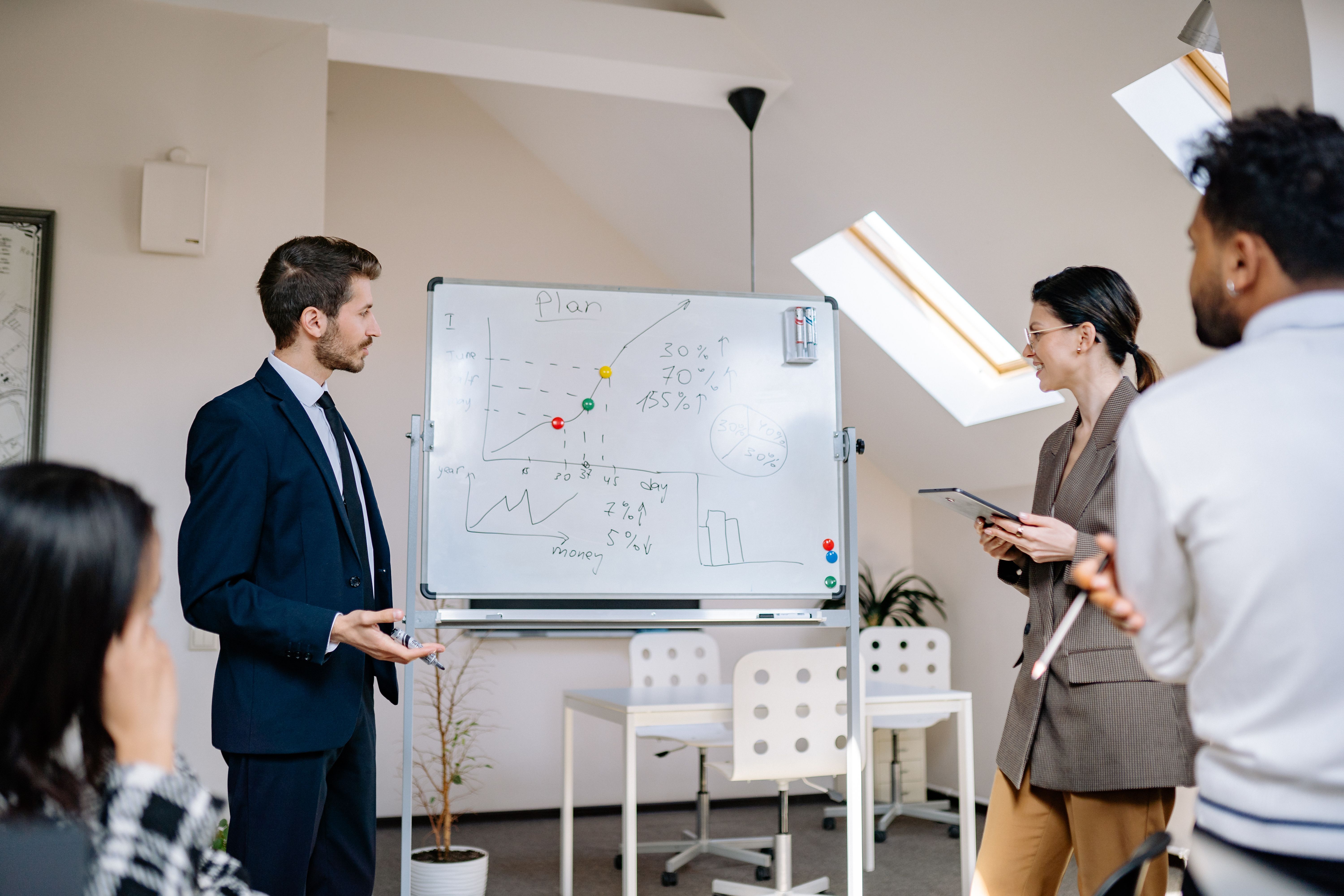 business planning white board strategy office