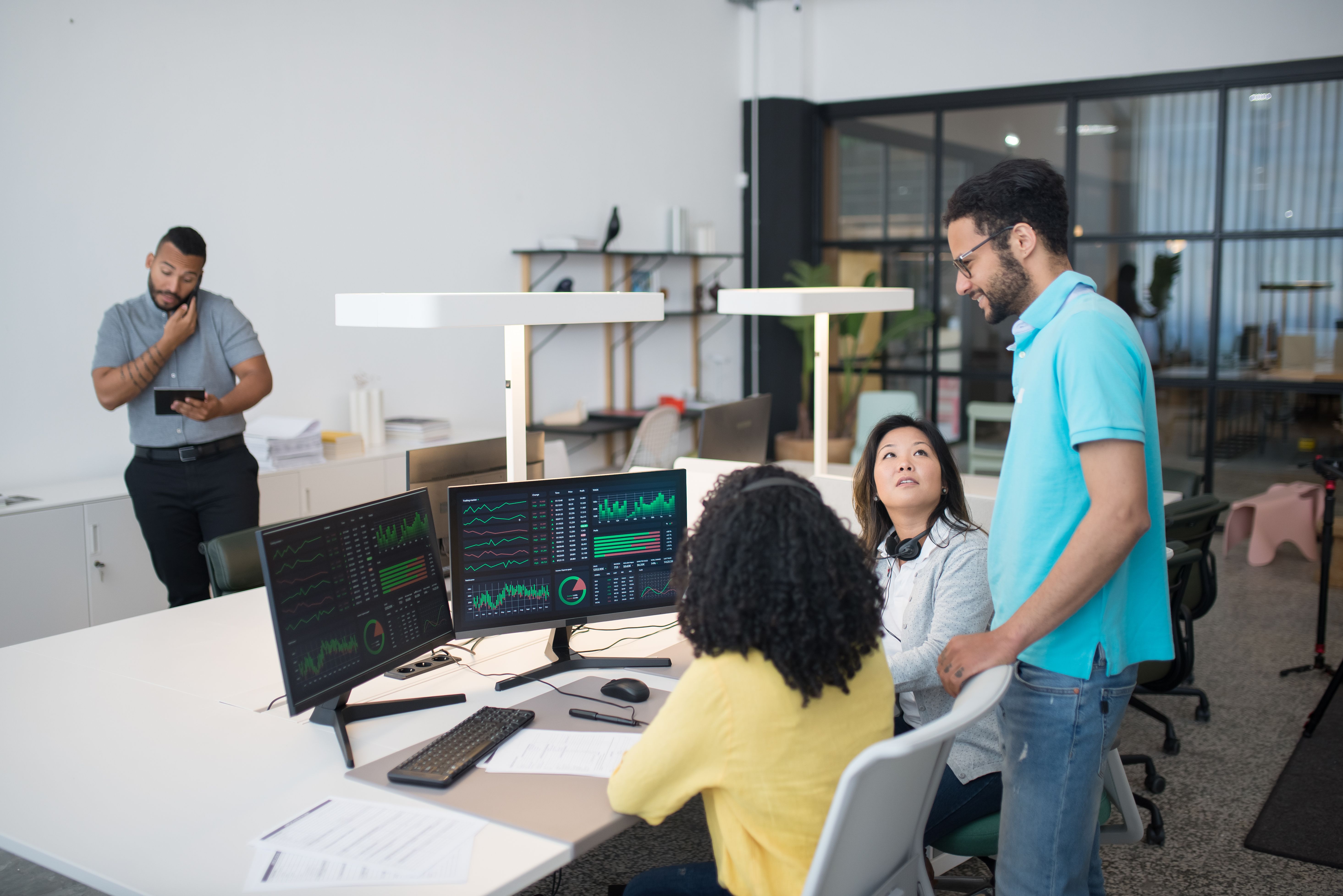  Professional software developers collaborating on artificial intelligence architectures 