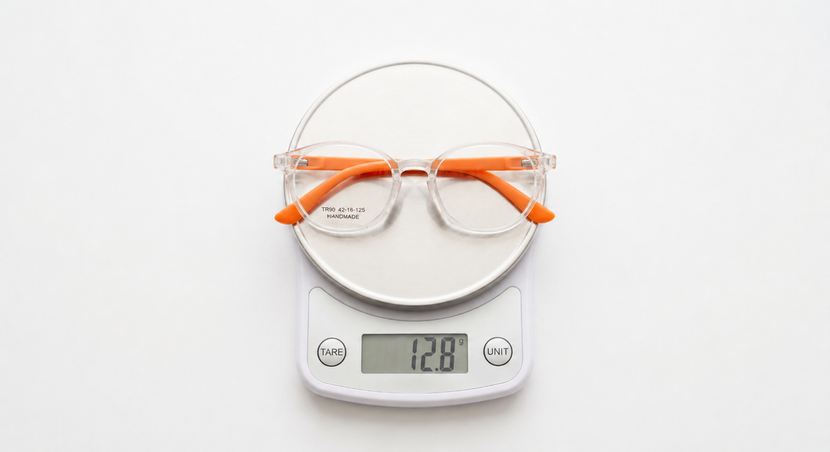 Foal & Pony ultra-light child frames on a scale showing 12 grams