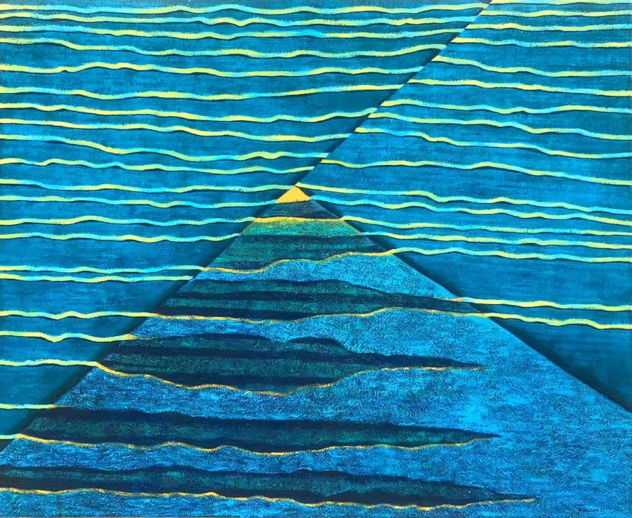 Blue Geometric Landscape