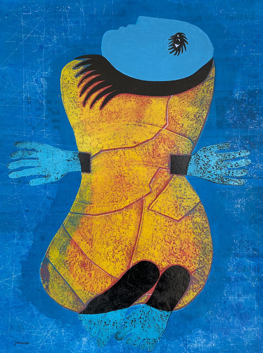 Yellow Woman In Blue