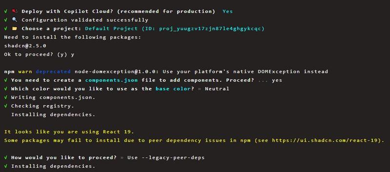 installing shadcn ui