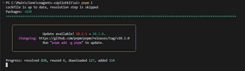 installing dependencies