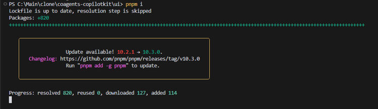 installing dependencies