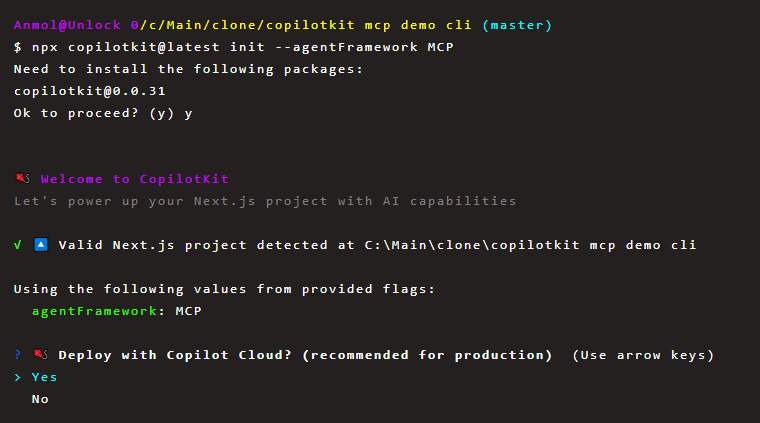 installing using CLI