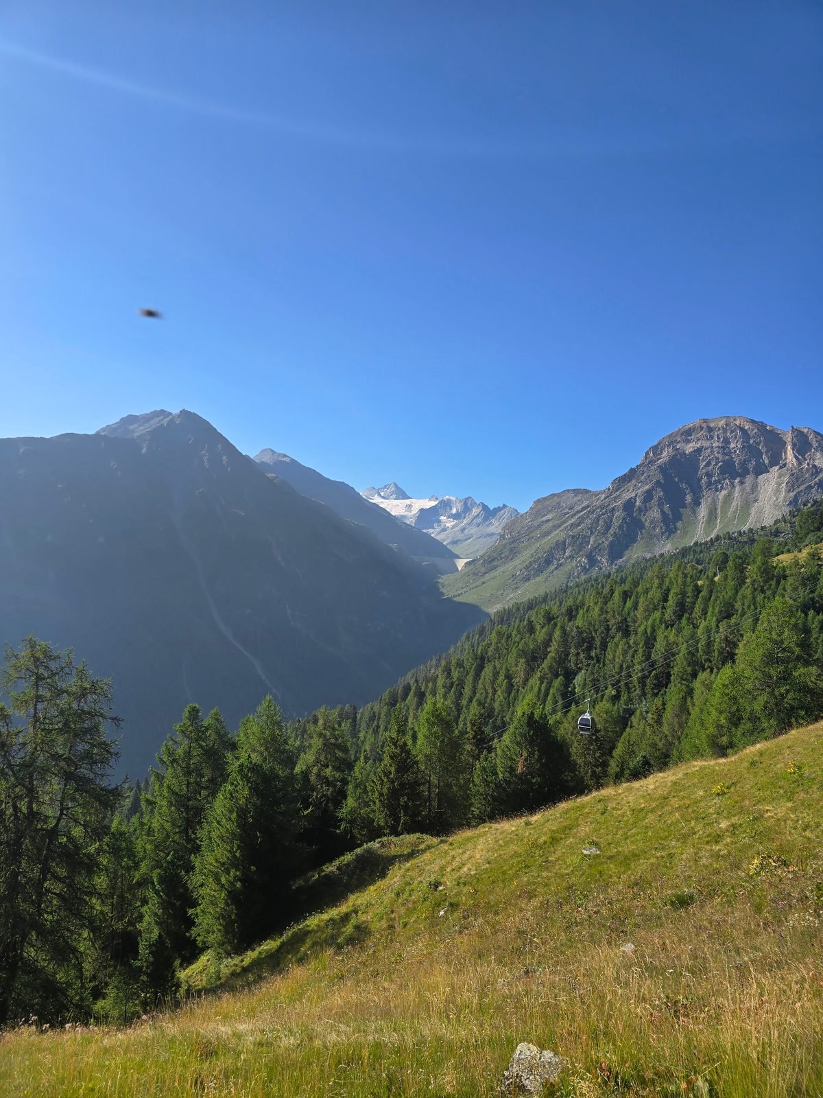 The Val d'Hérens opening below the Day 2 descent