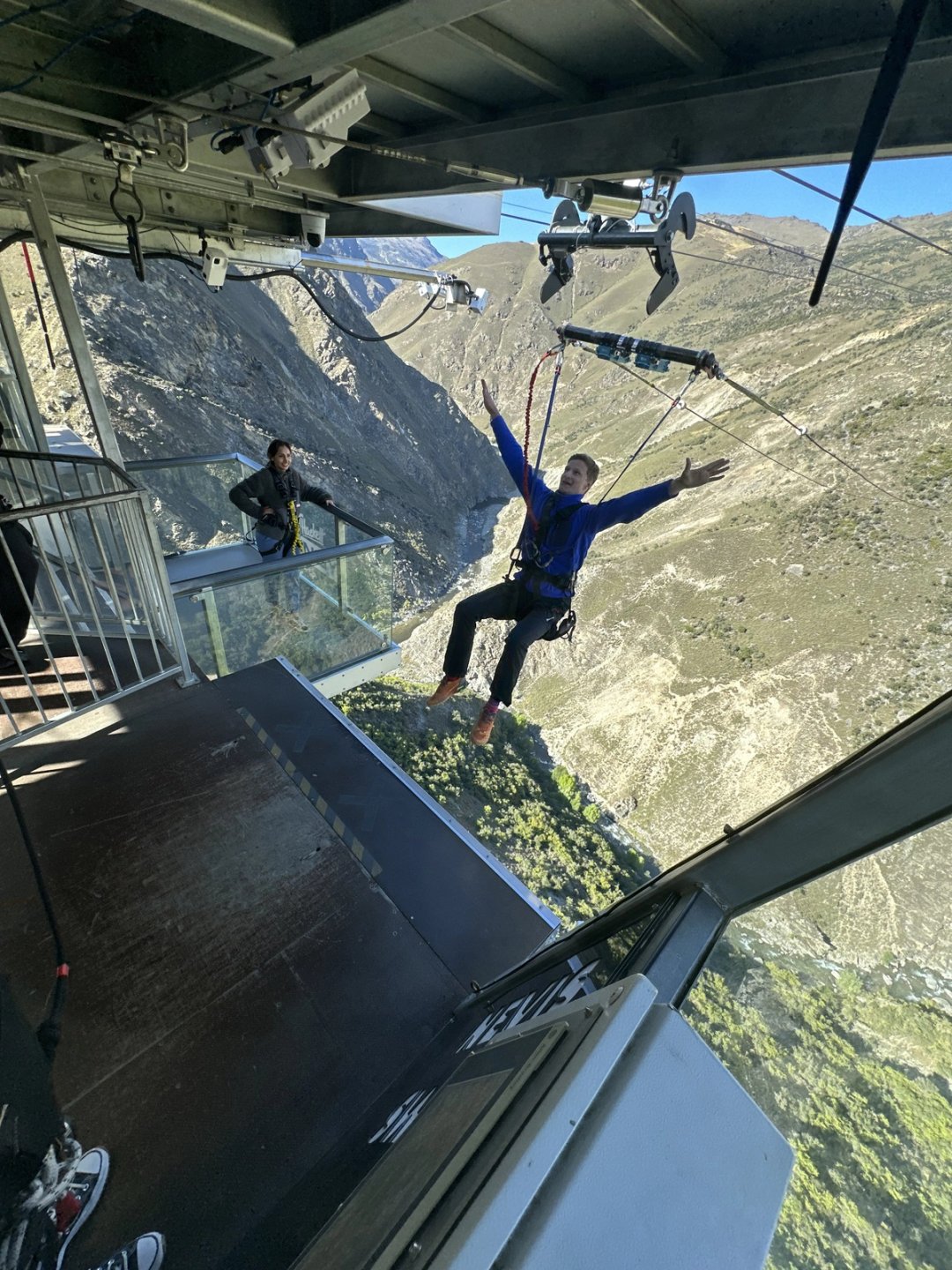 The Nevis: bungy first, then the swing