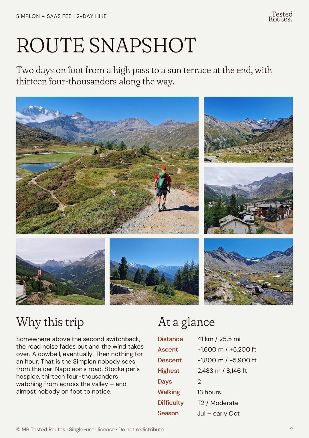 Simplon Pass to Saas Fee
