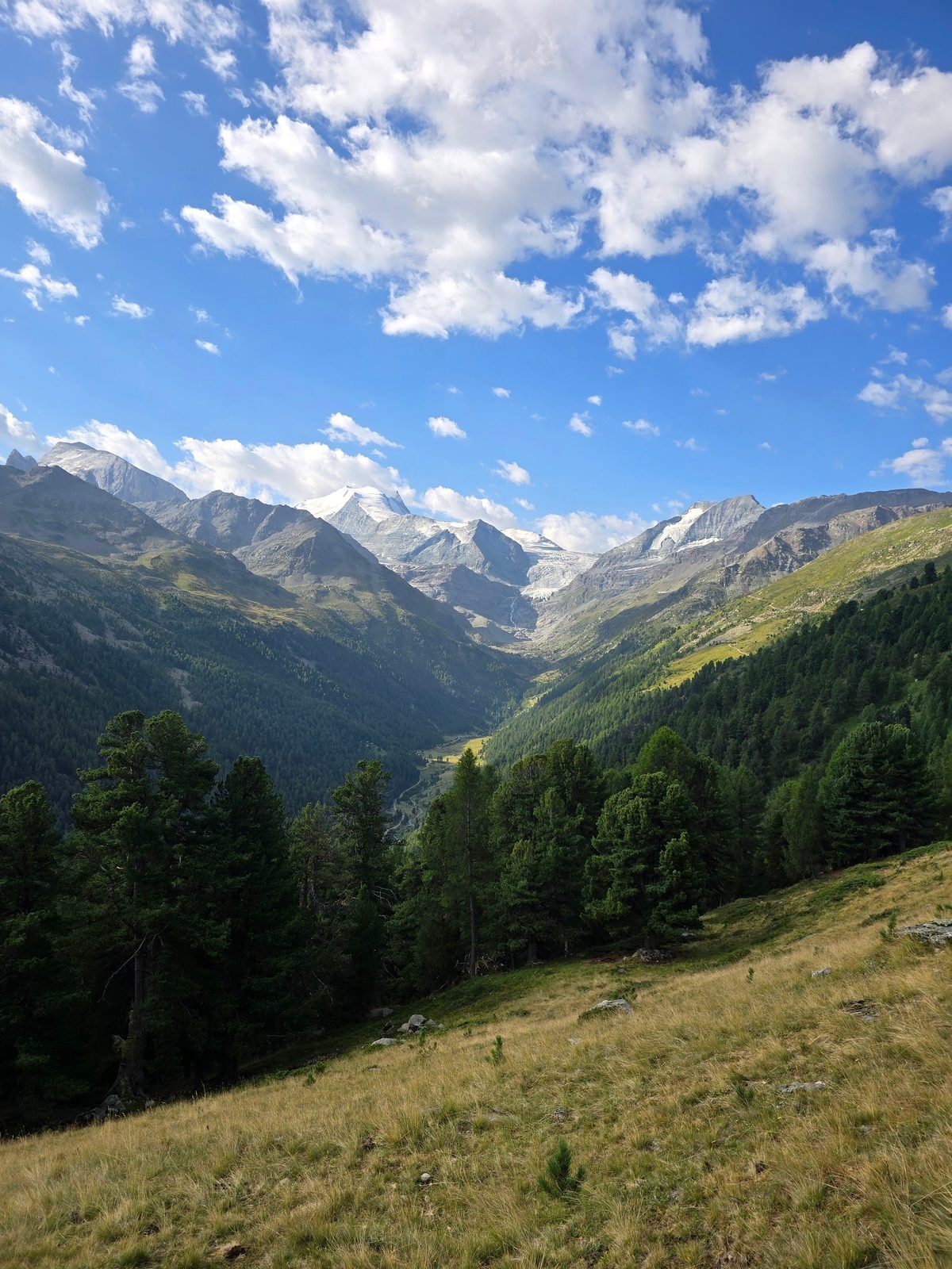 Morning view up the Turtmanntal to the Turtmann glacier