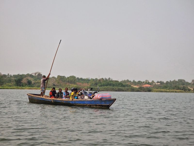 Poled across Lake Togo, and carried the last few metres