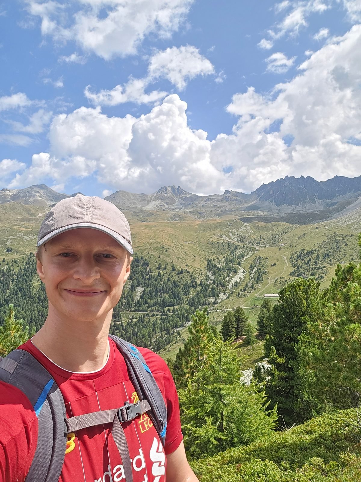 Selfie on the approach to the Hotel Weisshorn