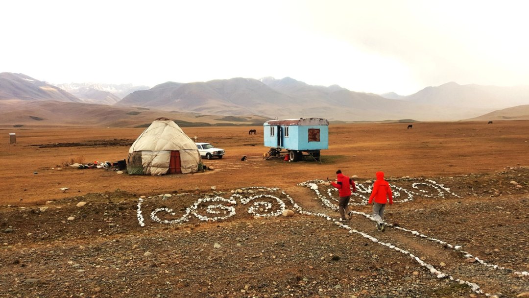 We knocked on a yurt to buy the local drink