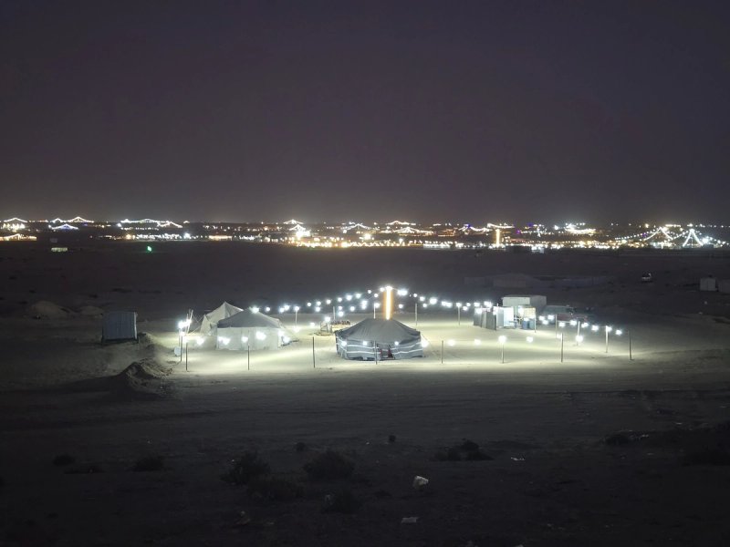 Kuwait after dark: driving into the desert tent camps