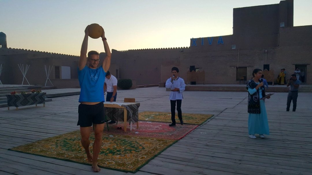 My brother won a melon arm-wrestling in Khiva