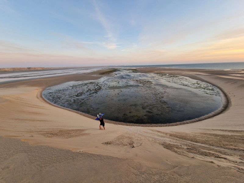 Sandboarding the white dune at Dakhla