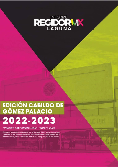 Regidor MX Laguna | Gómez Palacio | Período septiembre 2022 - febrero 2023