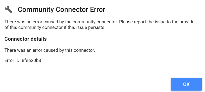 Looker Studio Community Connector Error