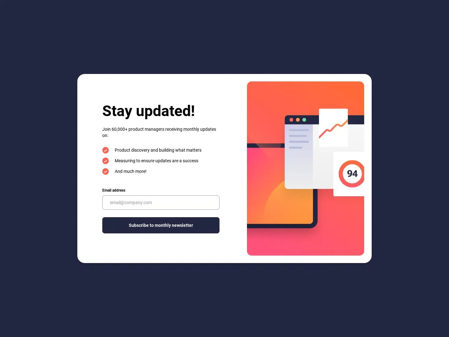 Newsletter Signup form using Vite, Vue, Tailwind and FormKit