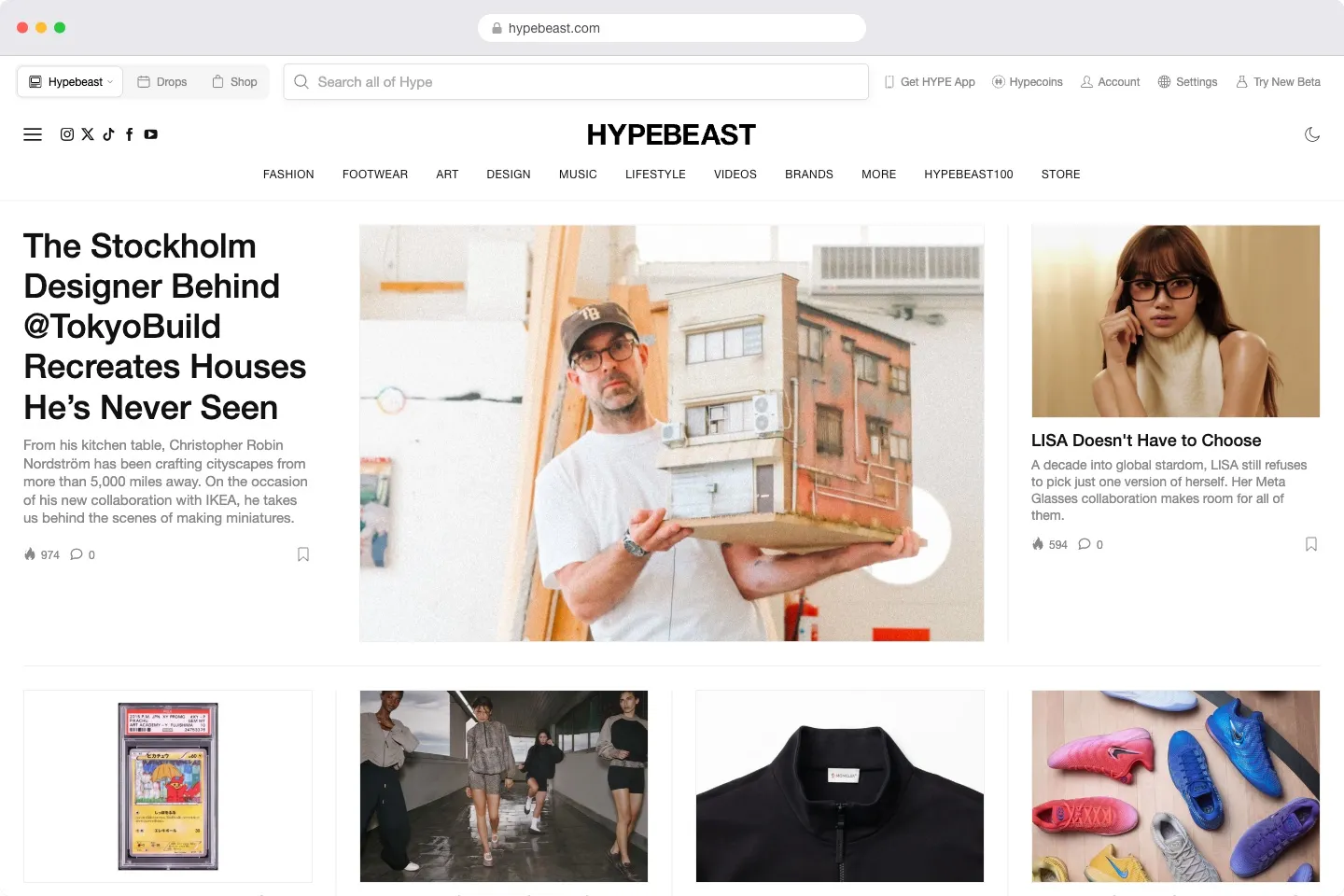 hypebeast.com homepage in 2026