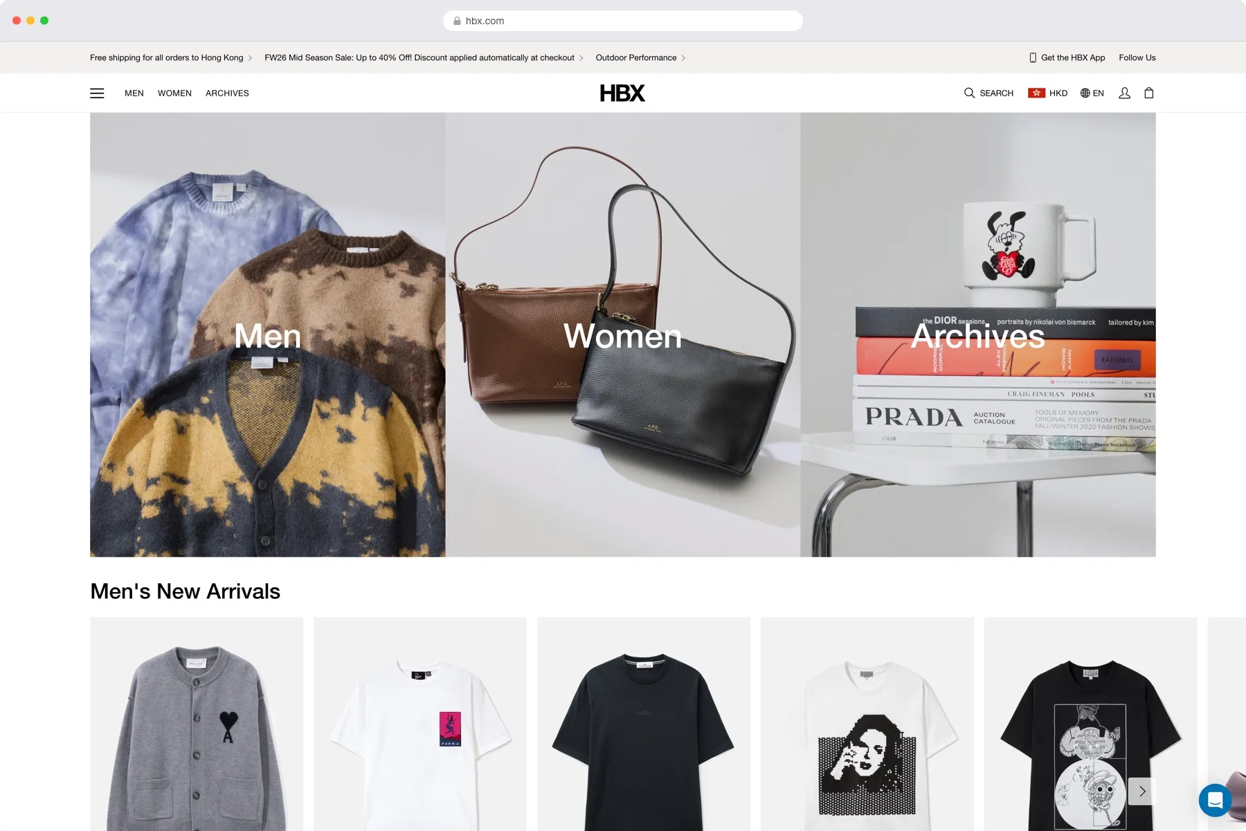 hbx.com 2026 homepage