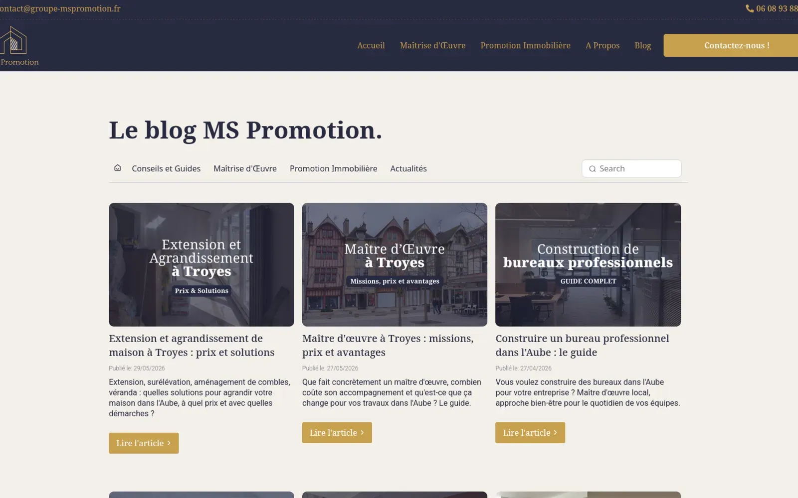 Le blog de MS Promotion, maître d'oeuvre à Troyes