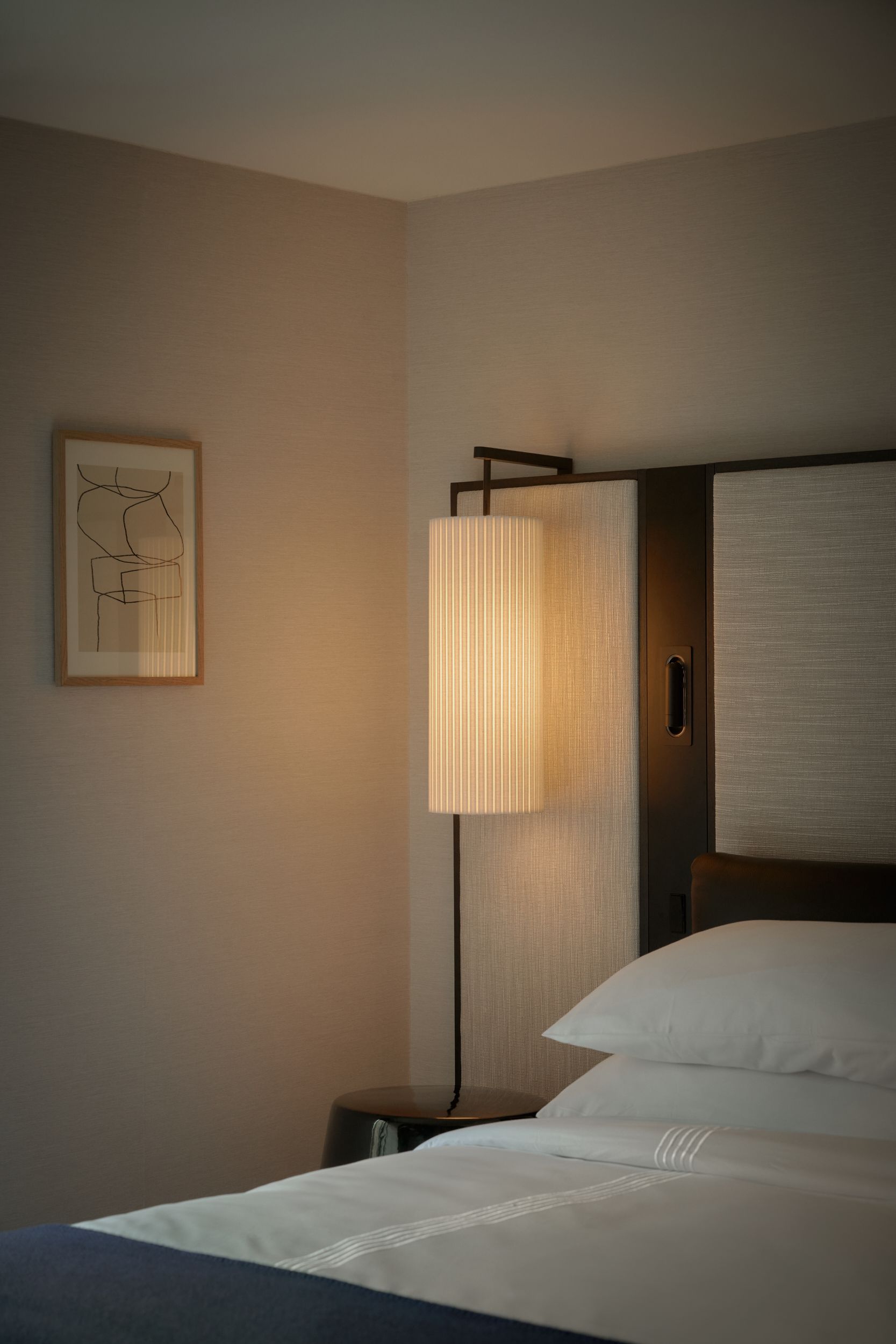 Detailed corner of the bed, designed by Pierro Lissoni and Porro. | AKA Hotel Nomad, New York | Architecture and Interiors by Lissoni Partners | Photography by Veeral Patel