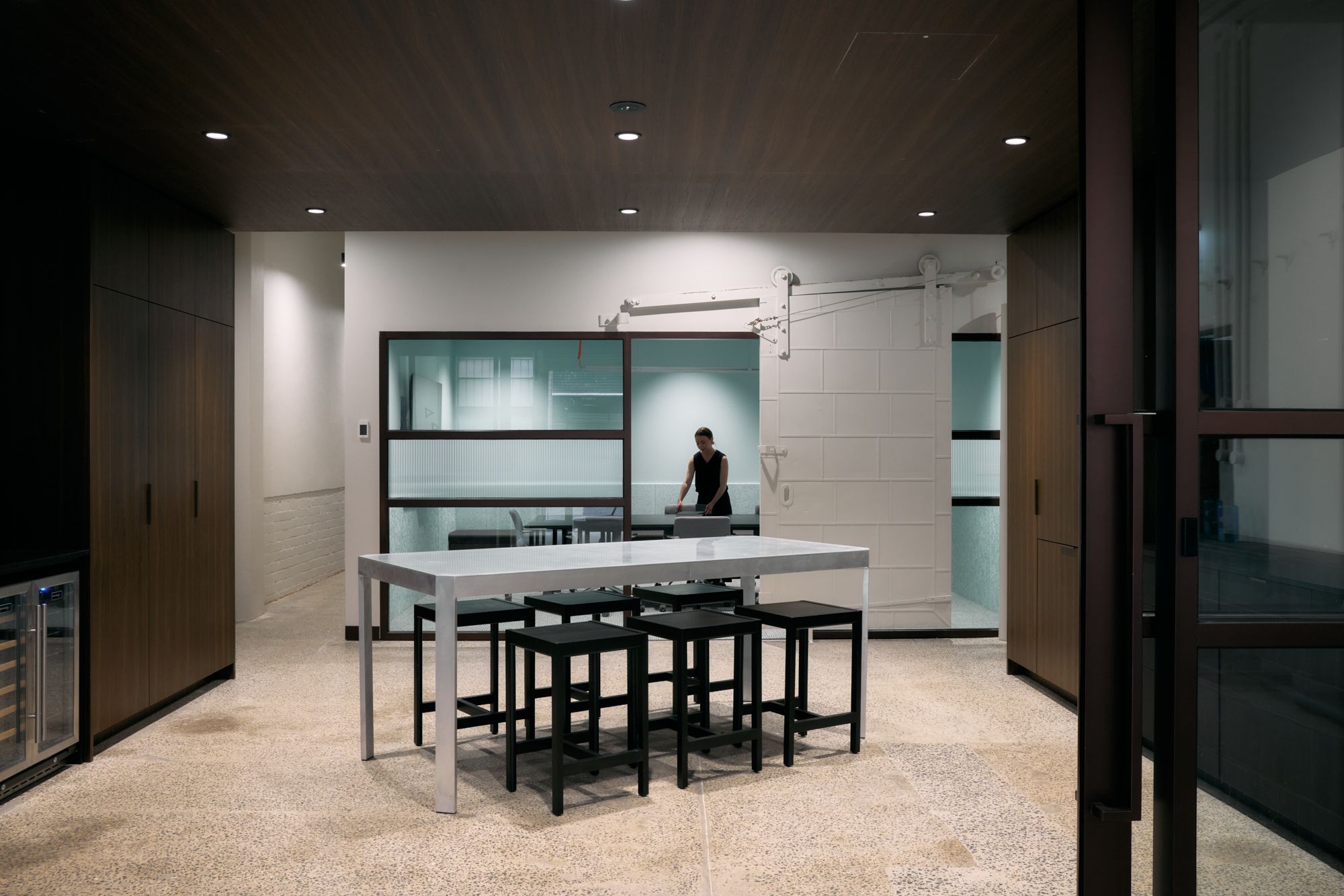 View into the office of the ground level through the kitchen | LSR Workplace by Made For | South Melbourne | Veeral Patel