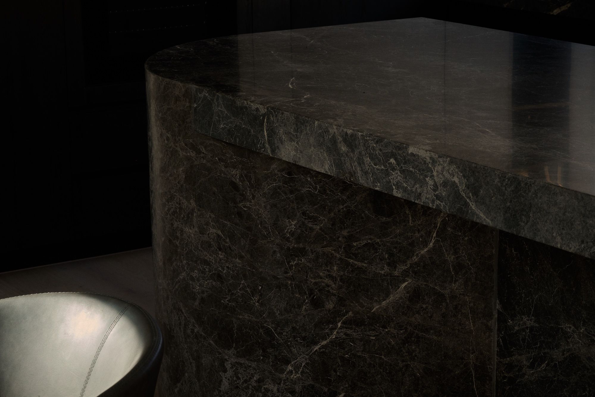 Kitchen glad in black marble designed by MIM Design.   | Straun Residences interior architecture by Mim Design and built by Virgon Constructions | Mim Design | Toorak, Victoria | Architectural Photography Veeral Patel