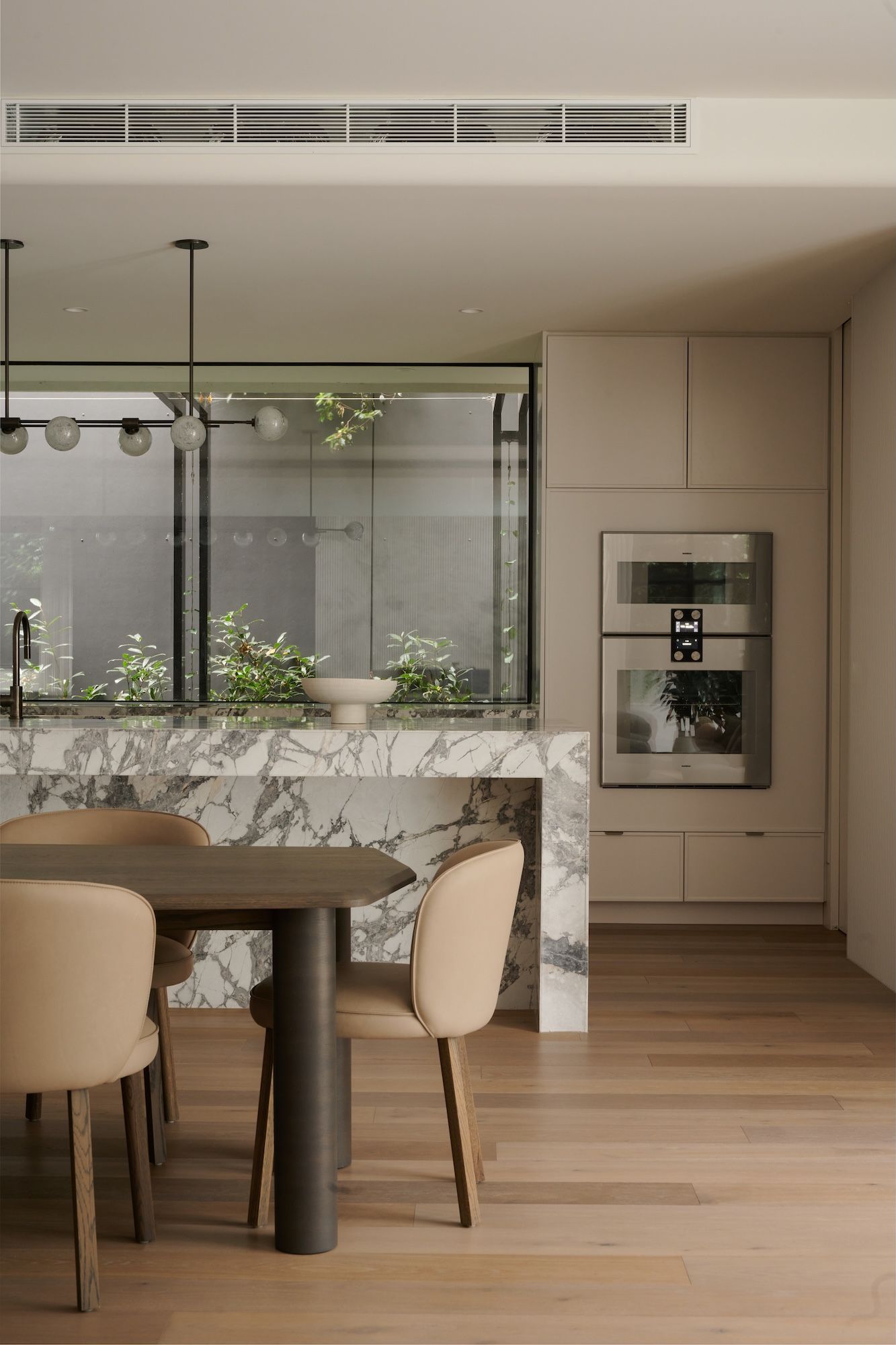 Right hand side of the kitchen corner with Gaggenau appliances.  | Straun Residences interior architecture by Mim Design and built by Virgon Constructions | Mim Design | Toorak, Victoria | Architectural Photography Veeral Patel