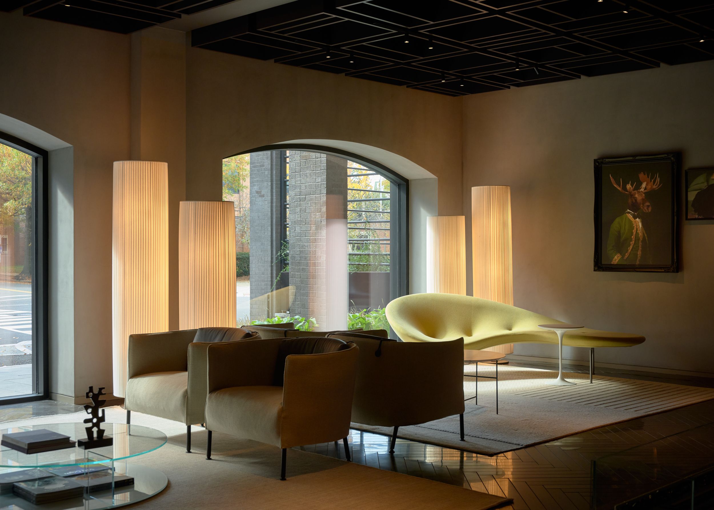 The lobby of AKA Alexandria hotel. | AKA Hotel Alexandria | Alexandria, Virginia, USA | Architecture and Interiors by Lissoni Partners | Photography by Veeral Patel