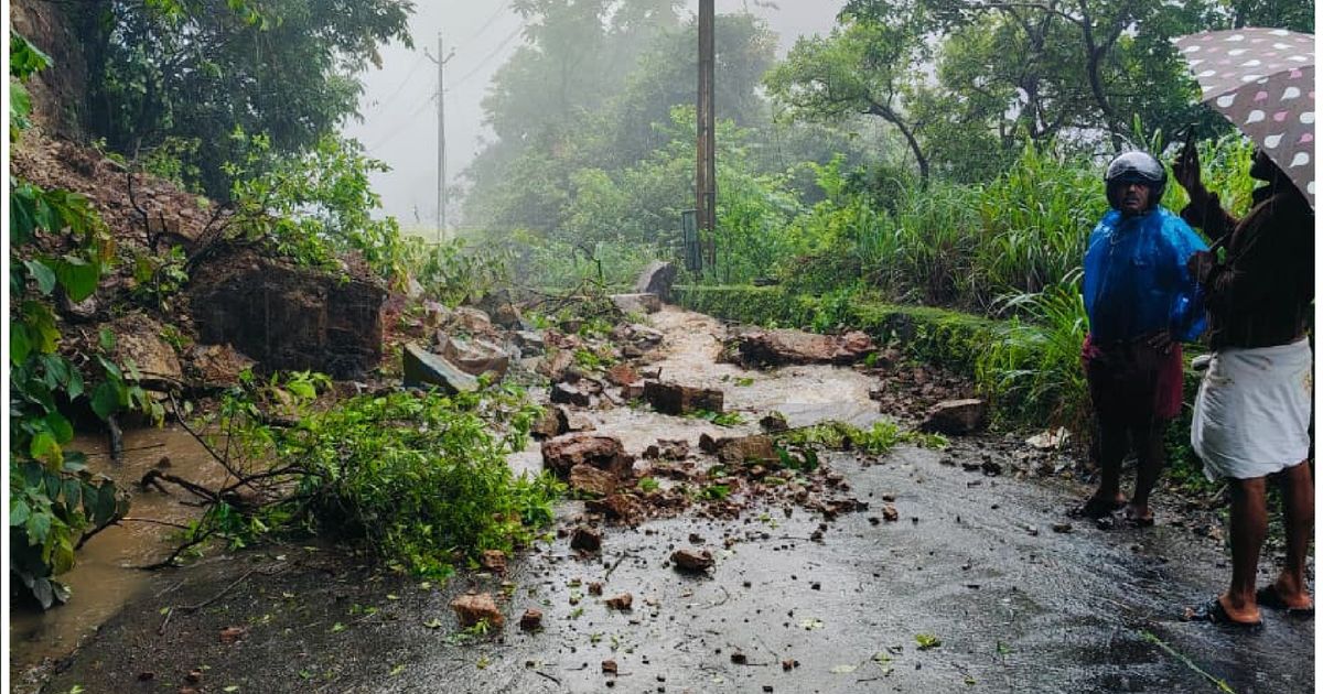 ശക്തമായ മഴയെത്തുടര്ന്ന് പാല്ച്ചുരത്തില് മണ്ണിടിഞ്ഞ് ഗതാഗത തടസ്സം