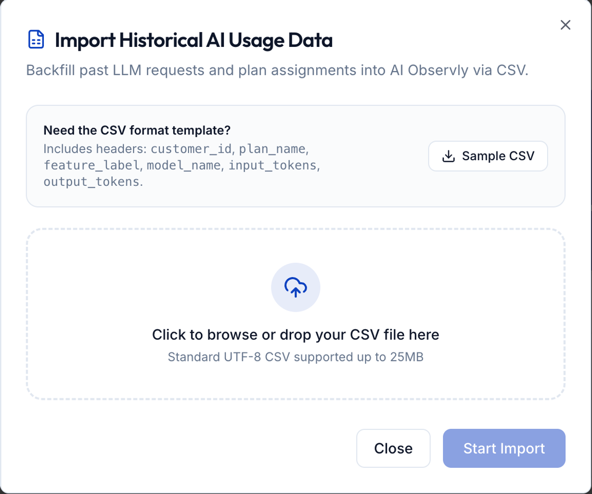 import historical AI usage data