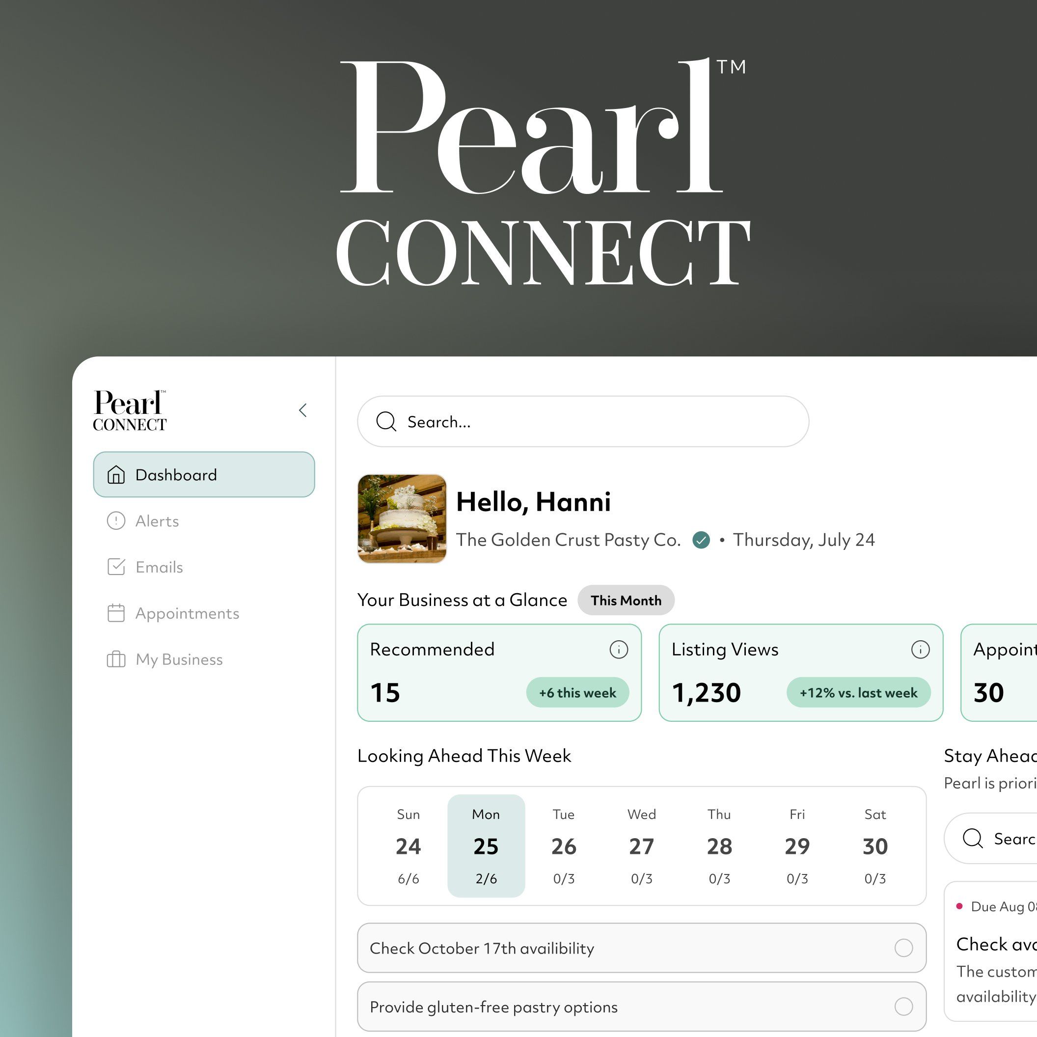 Pearl Connect vendor dashboard