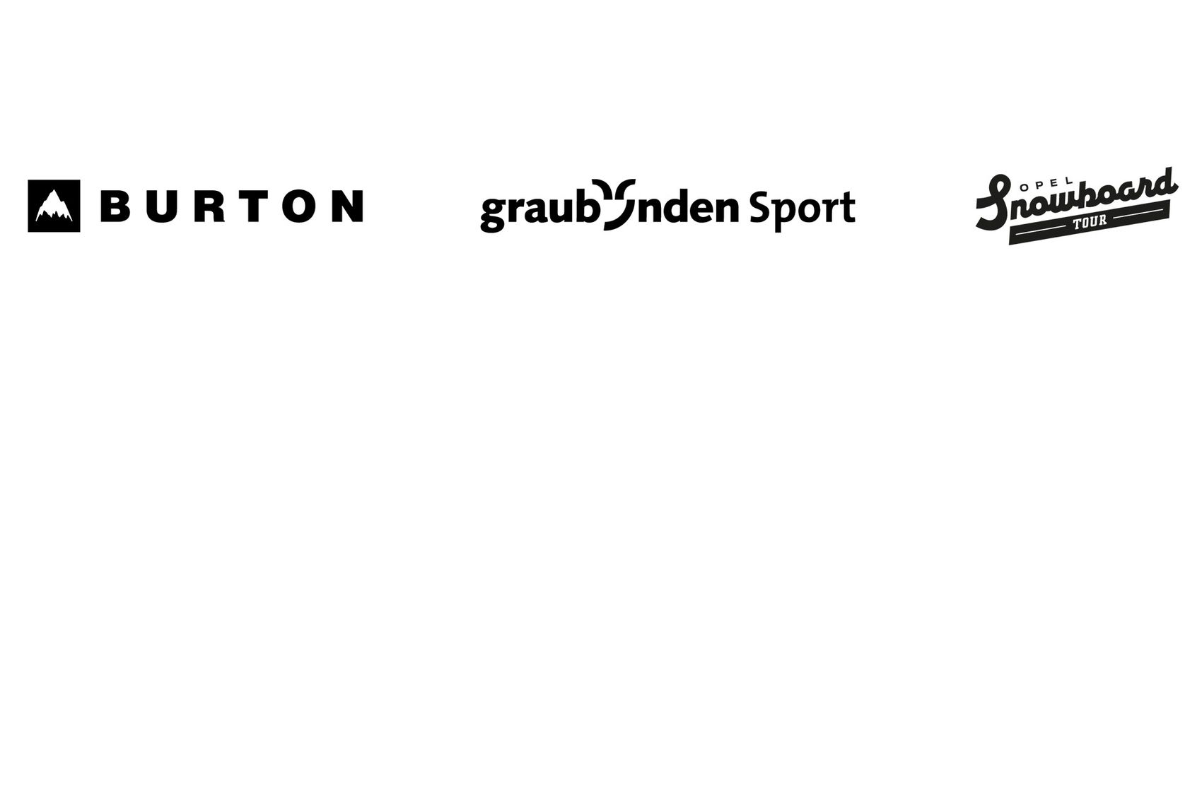 Burton、graubünden Sport 和 Snowboard Tour 的标志